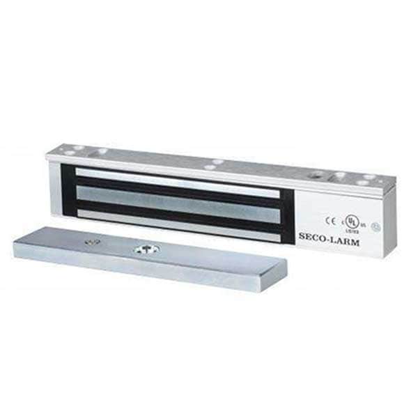 Single-door Electromagnetic Lock with 600-lb (272kg) holding force. 12 or 24 VDC operatio
